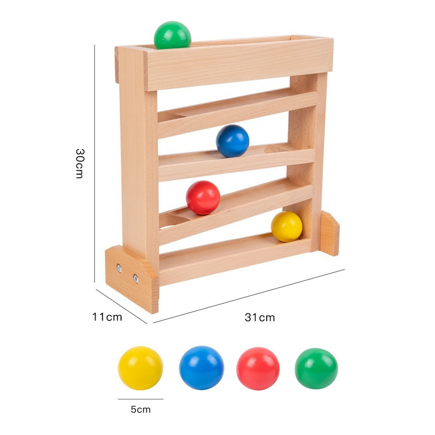 Montessori Visual Tracking Toy - Wooden Ball Tracker - OFunBuds