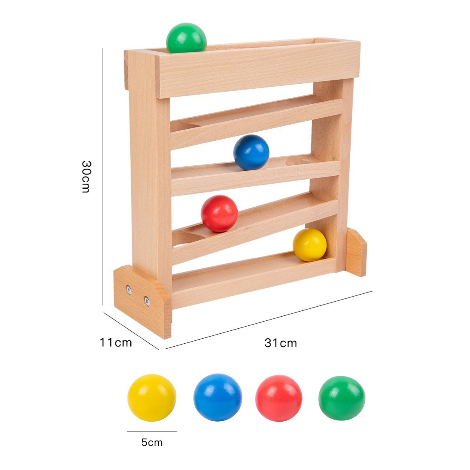 Montessori Visual Tracking Toy - Wooden Ball Tracker - OFunBuds