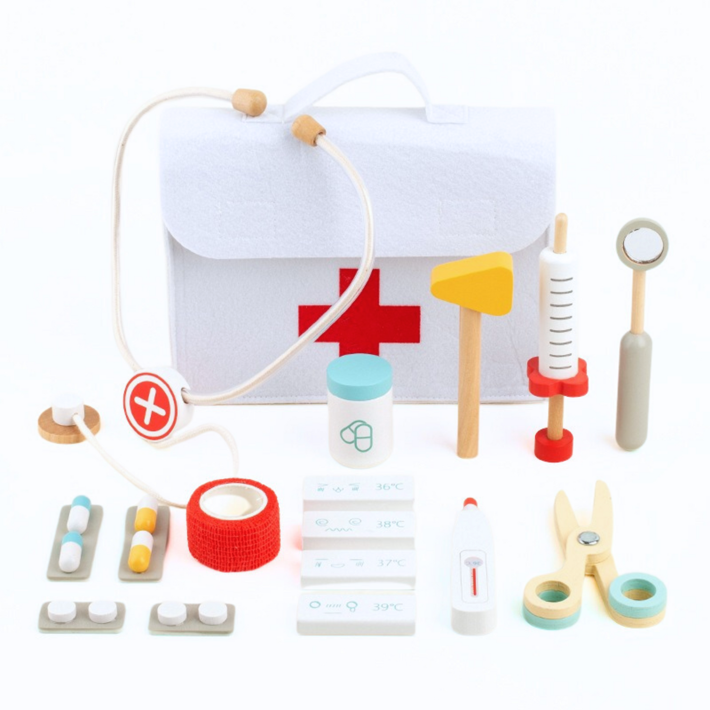 Montessori-Inspired Wooden Doctor Toy Kit for Kids - OFunBuds