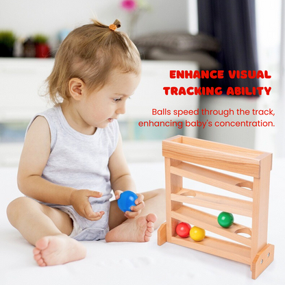 Montessori Visual Tracking Toy - Wooden Ball Tracker - OFunBuds