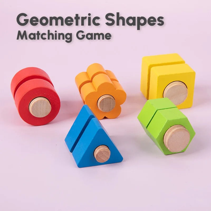 Multifunctional Wooden Bolt Shape Matching Toy - OFunBuds
