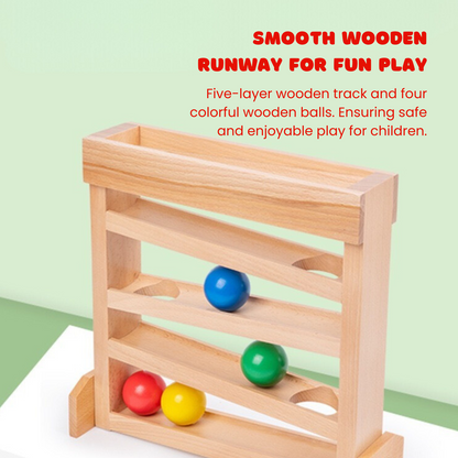 Montessori Visual Tracking Toy - Wooden Ball Tracker - OFunBuds