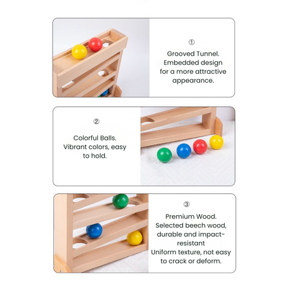 Montessori Visual Tracking Toy - Wooden Ball Tracker - OFunBuds