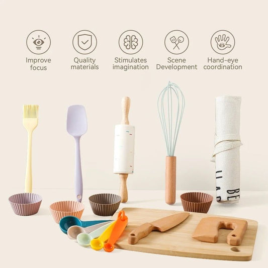 Montessori Children’s Wooden Kitchen Toy Set - OFunBuds