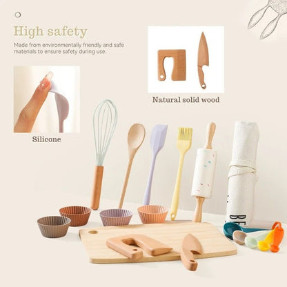 Montessori Children’s Wooden Kitchen Toy Set - OFunBuds