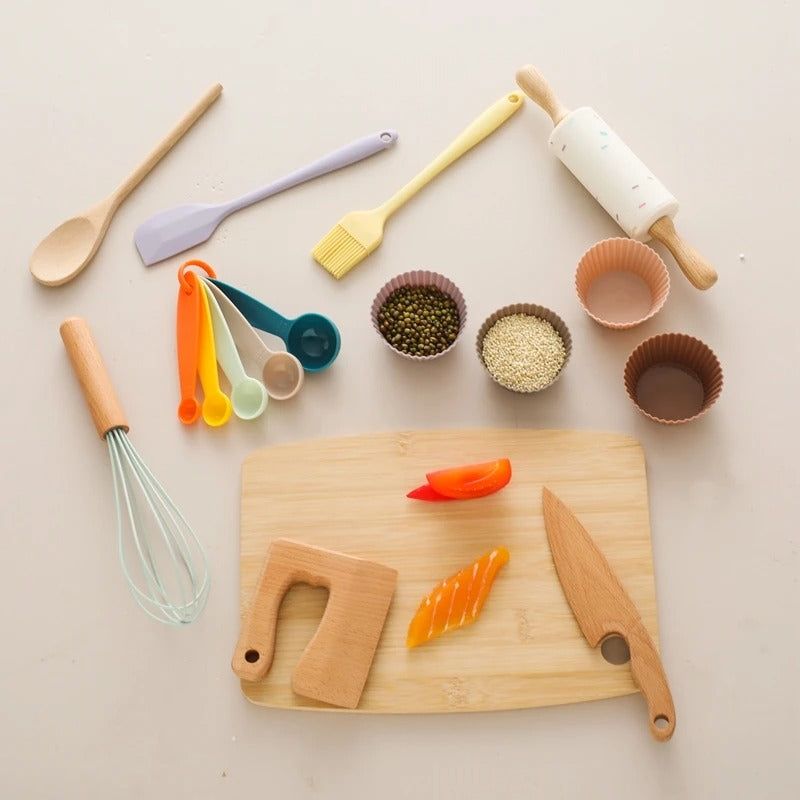 Montessori Children’s Wooden Kitchen Toy Set - OFunBuds