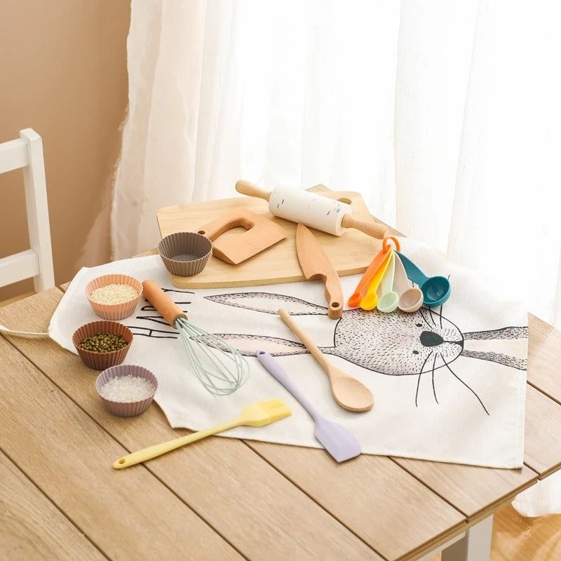 Montessori Children’s Wooden Kitchen Toy Set - OFunBuds