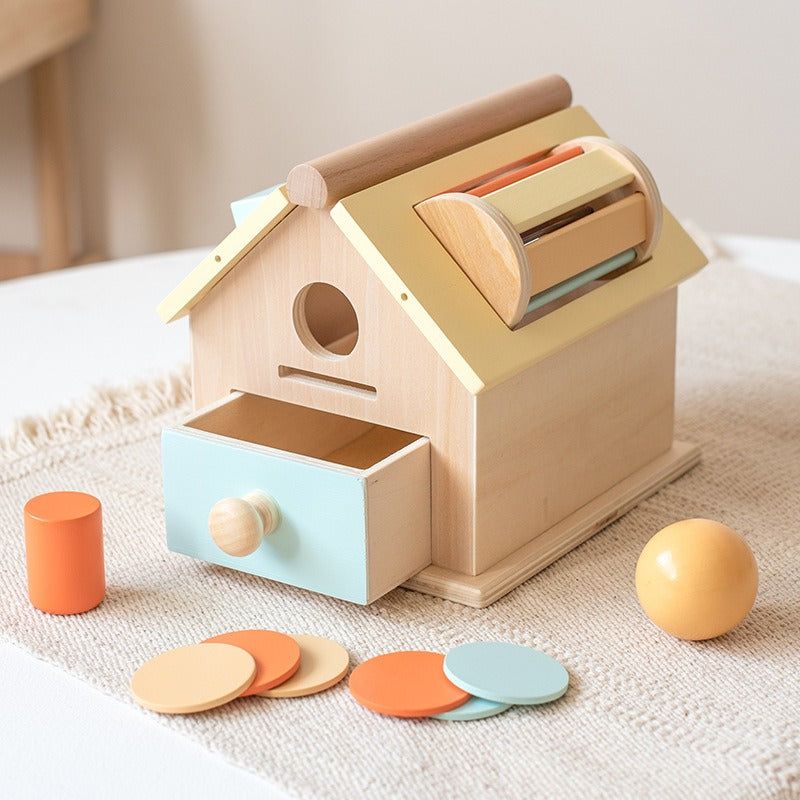 Montessori Multi-Activity Wooden House - Early Learning Toy - OFunBuds