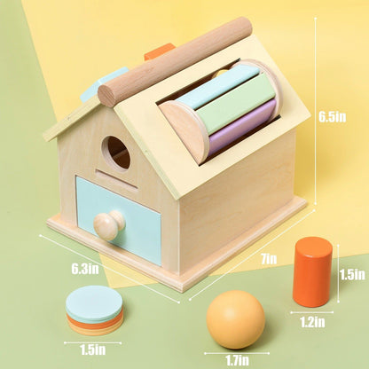 Montessori Multi-Activity Wooden House - Early Learning Toy - OFunBuds