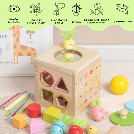 Montessori Multifunctional Activity Cube-7 in 1 - OFunBuds