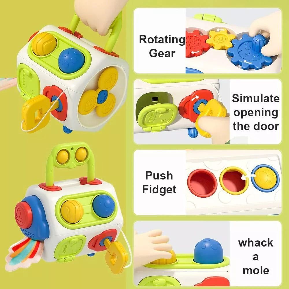 Montessori Multifunctional Activity Cube - Early Learning and Development Toy - OFunBuds