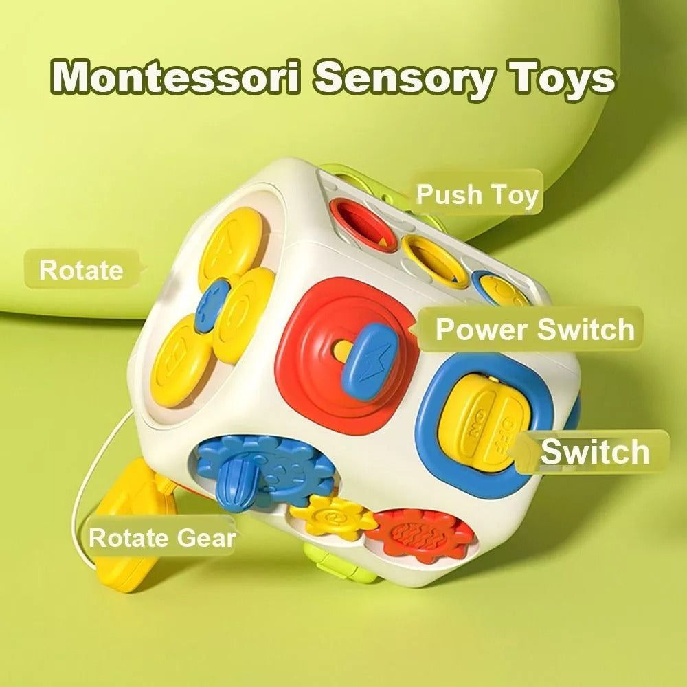 Montessori Multifunctional Activity Cube - Early Learning and Development Toy - OFunBuds