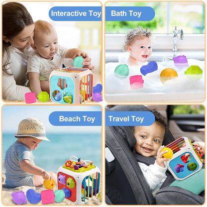 Montessori Multifunctional Educational Rainbow Cube - OFunBuds