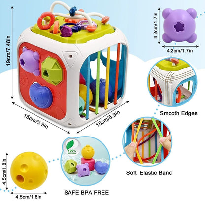 Montessori Multifunctional Educational Rainbow Cube - OFunBuds