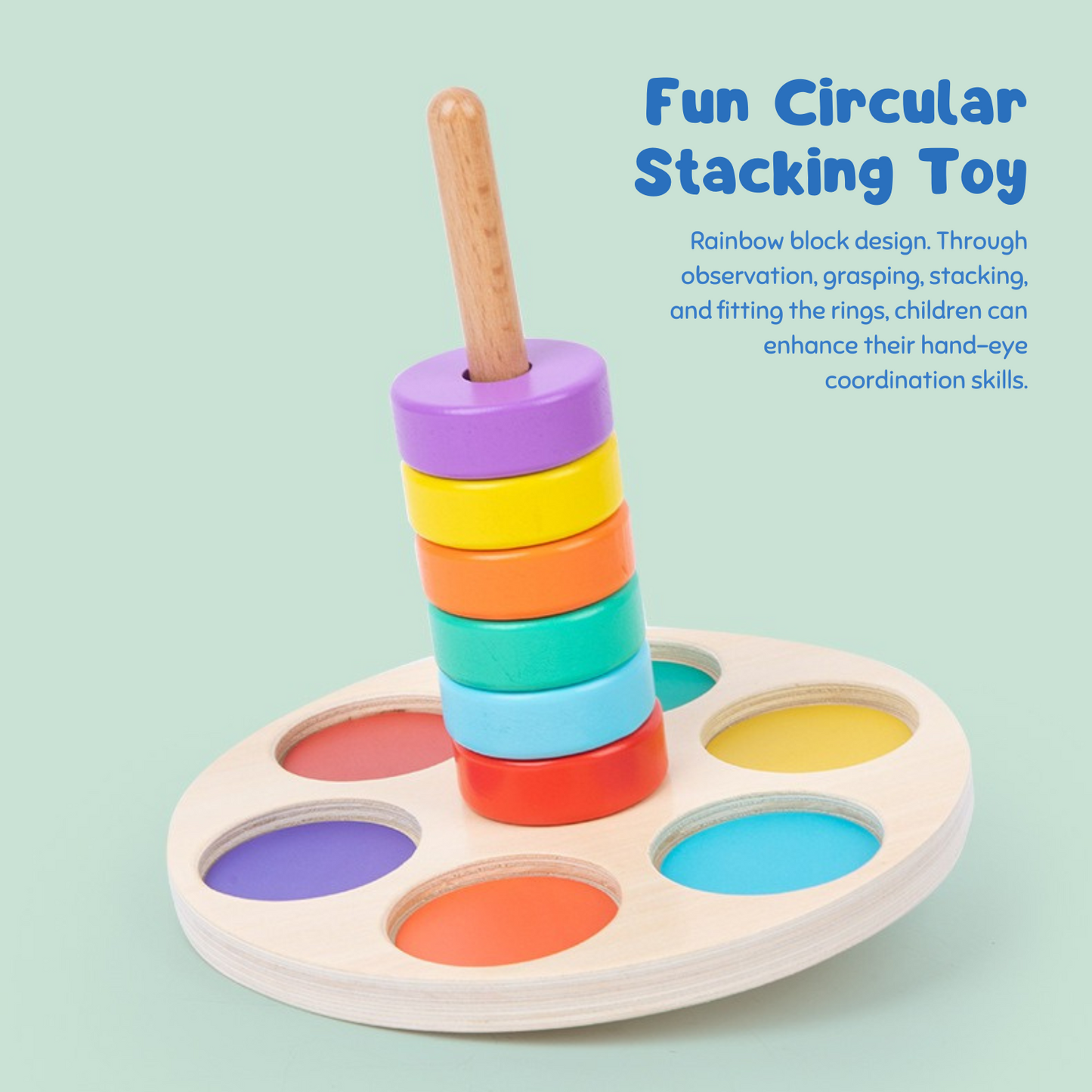 Montessori Rainbow Stacking Toy - OFunBuds