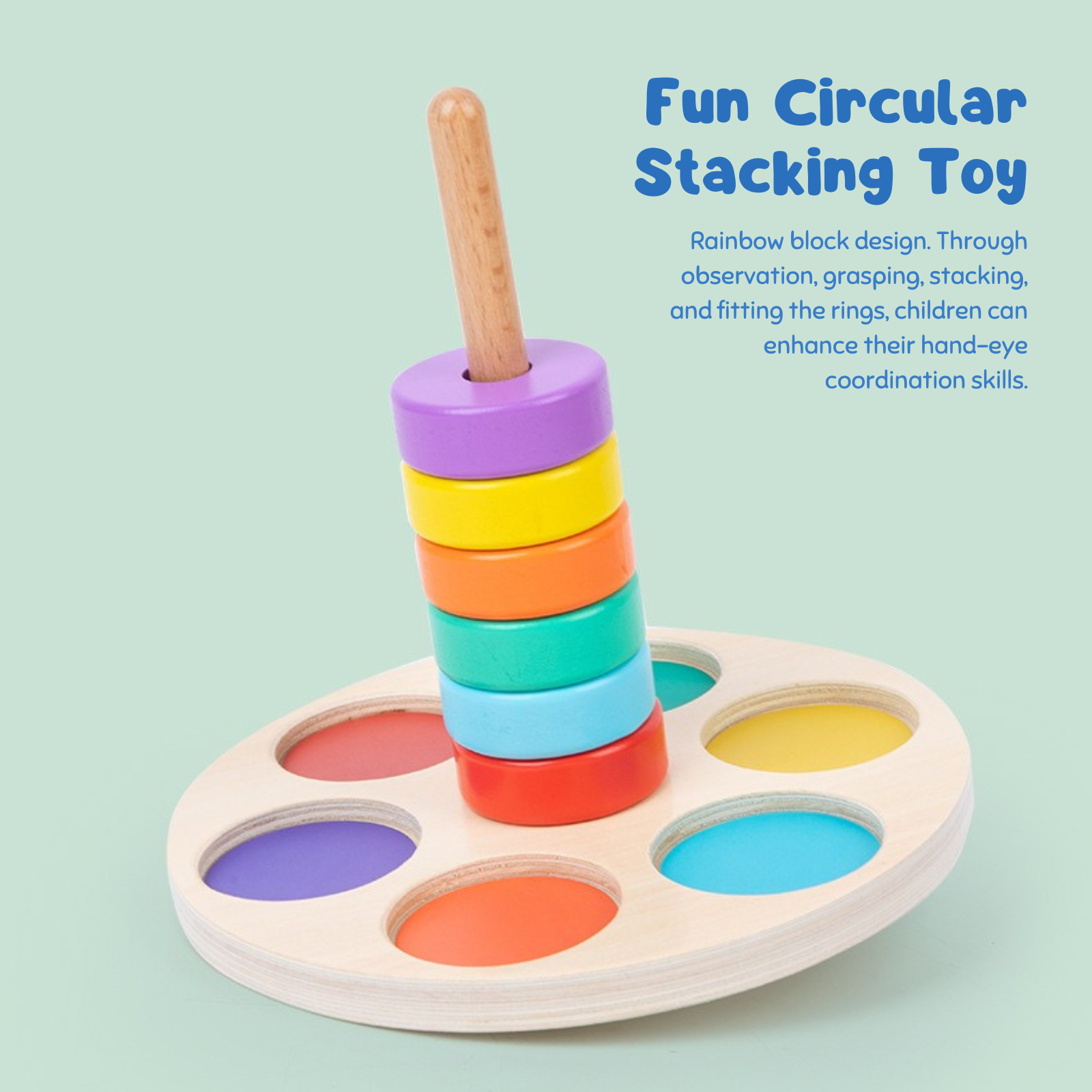 Montessori Rainbow Stacking Toy - OFunBuds