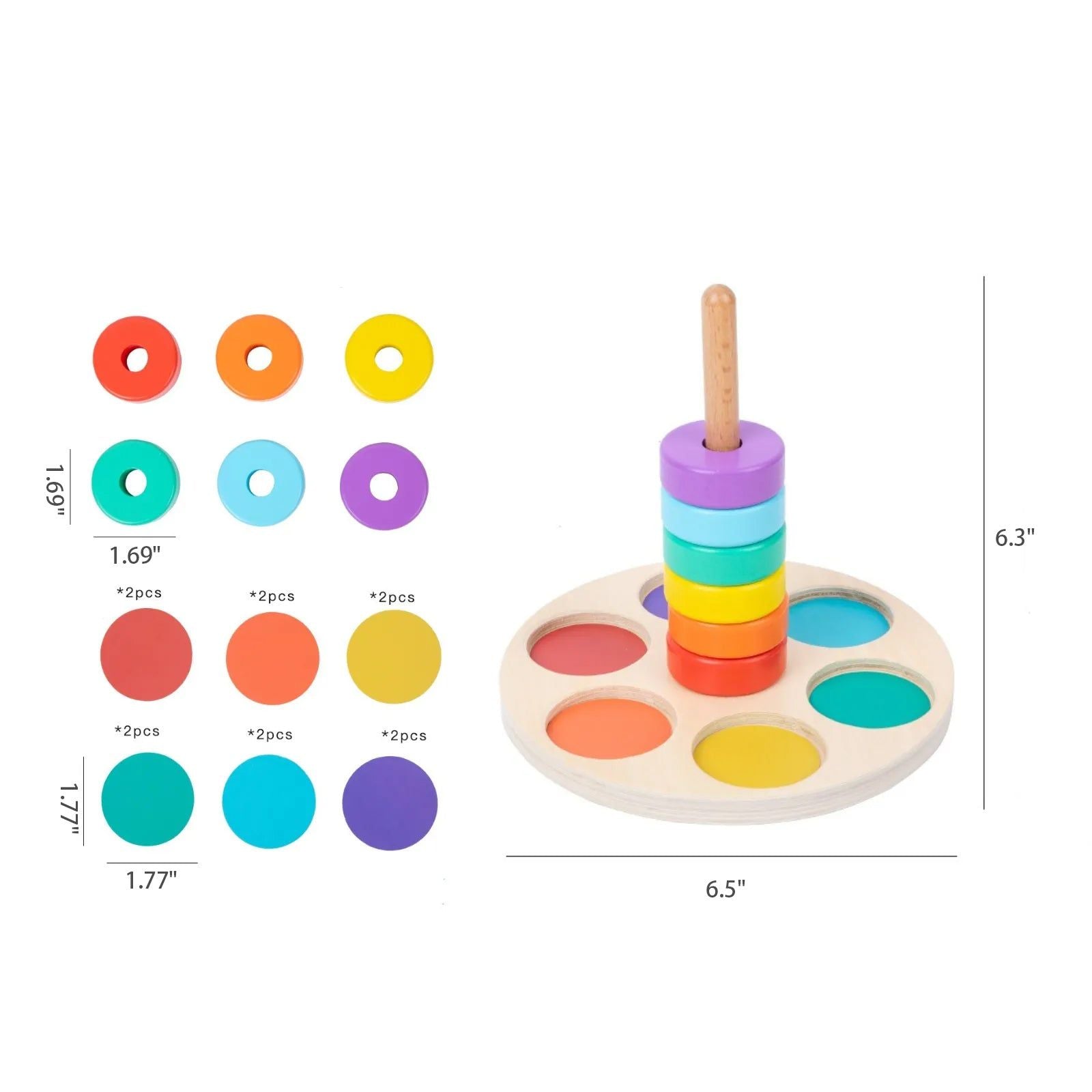 Montessori Rainbow Stacking Toy - OFunBuds